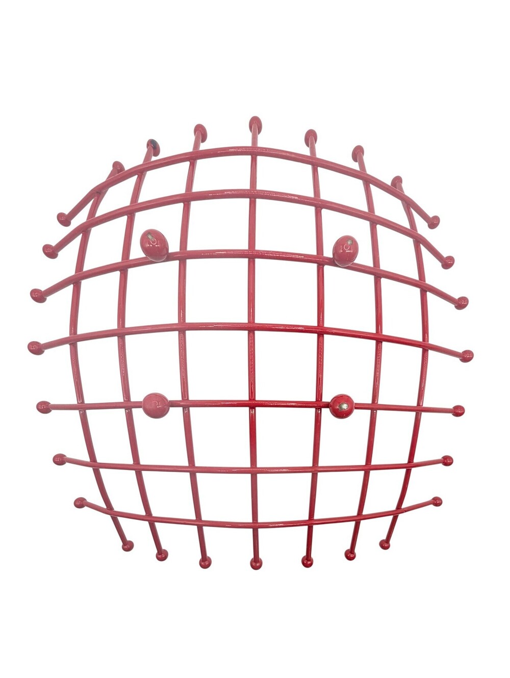Vintage IKEA Red Metal Fruit Basket Wire Bowl MCM Modernist 90s Retro Style - Picture 4 of 5